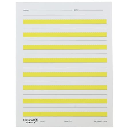 Abilitations Hi-Write Beginner Paper, Level 1, Pack of 100 Sheets PK BWP-1-VL